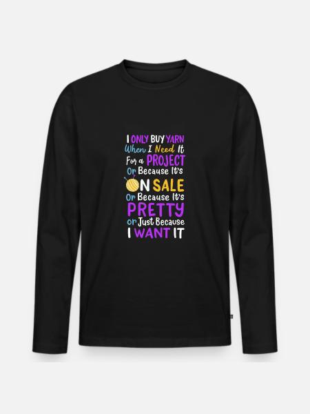 Knitting Knitting Wool - Men's Premium Organic Long Sleeve Shirt - black