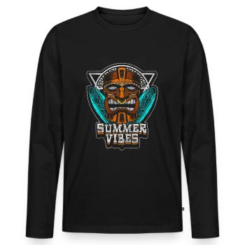 Inca Culture South America - Men's Premium Organic Long Sleeve Shirt - black - Front - Nico (187cm)