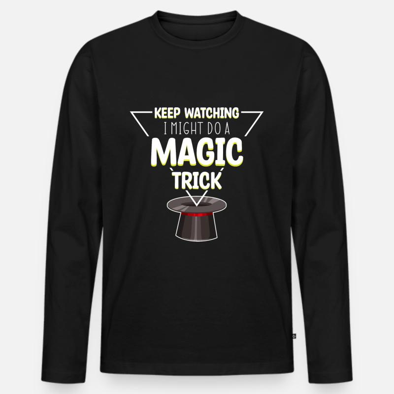 Magic Magic Magic Hat - Men's Premium Organic Long Sleeve Shirt - black