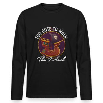 Pirate Outlaw Grappin Crochet Pirate Drapeau - T-shirt manches longues Premium bio Homme - noir - Devant - Nico (187cm)