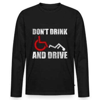 Rollstuhlfahrer Behindert Humor - Männer Premium Bio Langarmshirt - Schwarz - Vorne - Nico (187cm)