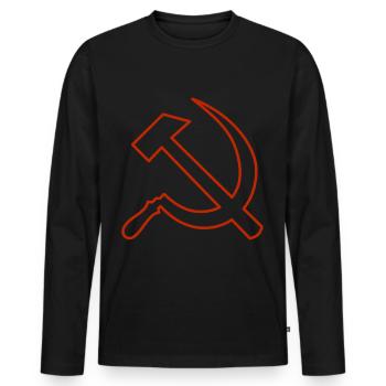 Dicton du communisme - T-shirt manches longues Premium bio Homme - noir - Devant - Nico (187cm)