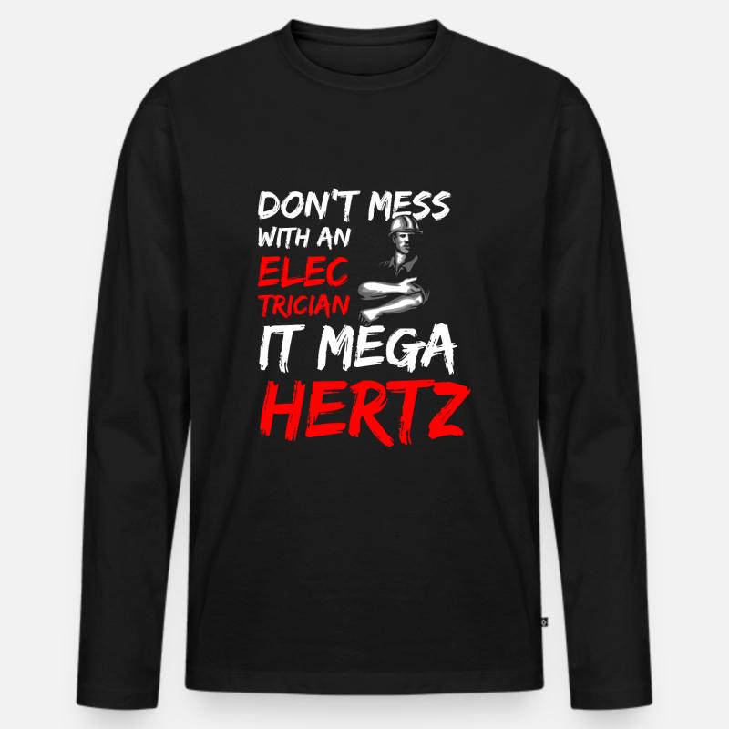 Strom Elektroniker - Männer Premium Bio Langarmshirt - Schwarz