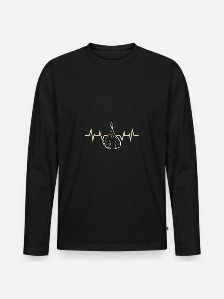 Plante d’ail - T-shirt manches longues Premium bio Homme - noir