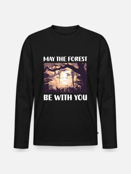 Outdoor Trees Forester - Men's Premium Organic Long Sleeve Shirt - black
