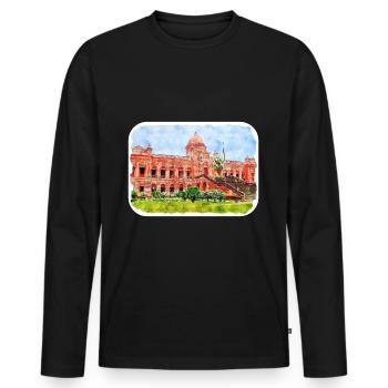 Dhaka Bangladesch Aquarell Skizze gezeichnet illustrat - Männer Premium Bio Langarmshirt - Schwarz - Vorne - Nico (187cm)