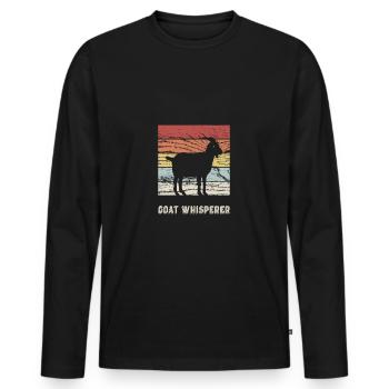 Ziege Ziegen Flüsterer - Männer Premium Bio Langarmshirt - Schwarz - Vorne - Nico (187cm)