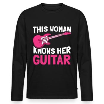 Electric Guitar Electric Guitar Guitarist Guitar - Men's Premium Organic Long Sleeve Shirt - black - Front - Nico (187cm)