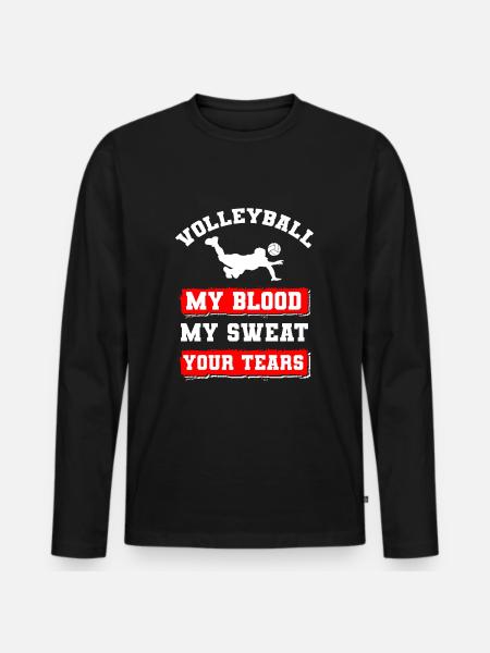 Volleyball Player Ball Heartbeat - Men's Premium Organic Long Sleeve Shirt - black
