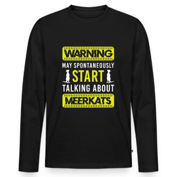 Erdmännchen Zootier - Männer Premium Bio Langarmshirt - Schwarz - Vorne - Nico (187cm)