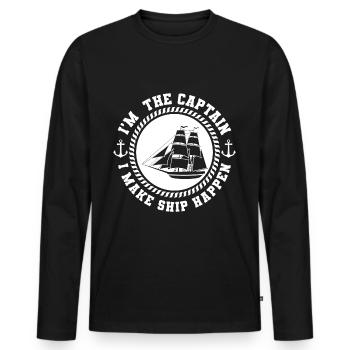 Croisière d’expédition de voiliers - T-shirt manches longues Premium bio Homme - noir - Devant - Nico (187cm)