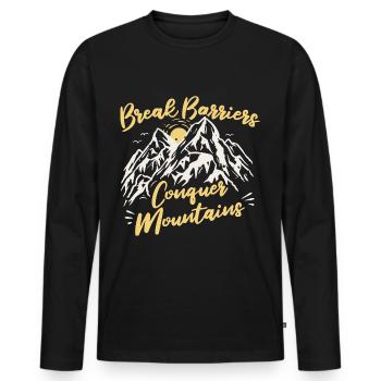 Ice climbing Mountaineering Climbing Mountaineers - Men's Premium Organic Long Sleeve Shirt - black - Front - Nico (187cm)