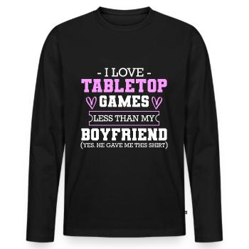 Brettspiele Spielfigur Brett - Männer Premium Bio Langarmshirt - Schwarz - Vorne - Nico (187cm)