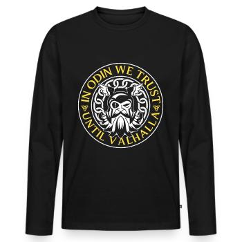 Viking God Lightning Mythology - Men's Premium Organic Long Sleeve Shirt - black - Front - Nico (187cm)