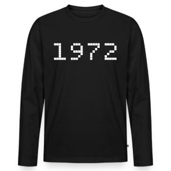 1972 Année de naissance - T-shirt manches longues Premium bio Homme - noir - Devant - Nico (187cm)