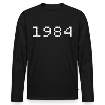 1984 Year of birth - Men's Premium Organic Long Sleeve Shirt - black - Front - Nico (187cm)