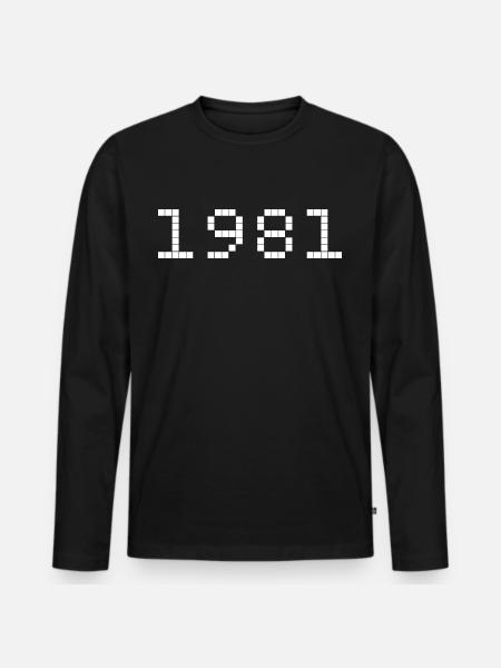1981 Année de naissance - T-shirt manches longues Premium bio Homme - noir