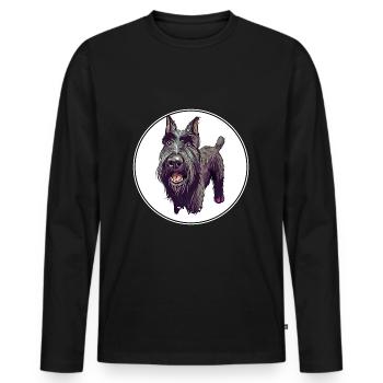 Mittelschnauze Standard Schnauzer Illustration de chien - T-shirt manches longues Premium bio Homme - noir - Devant - Nico (187cm)
