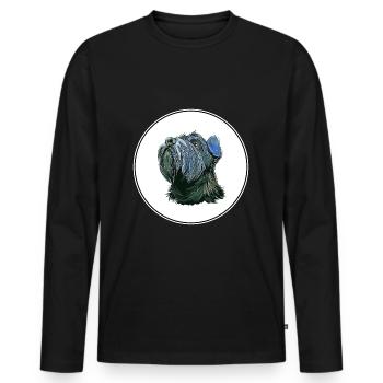 Mittelschnauze Standard Schnauzer Illustration de chien - T-shirt manches longues Premium bio Homme - noir - Devant - Nico (187cm)