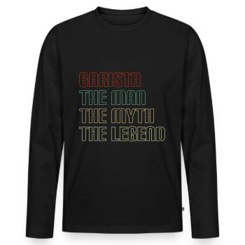 Coffee Coffee Bean Coffee Lovers - Men's Premium Organic Long Sleeve Shirt - black - Front - Nico (187cm)