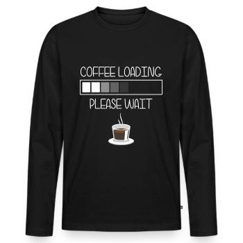 Barista Morgenmuffel Arbeiten - Männer Premium Bio Langarmshirt - Schwarz - Vorne - Nico (187cm)
