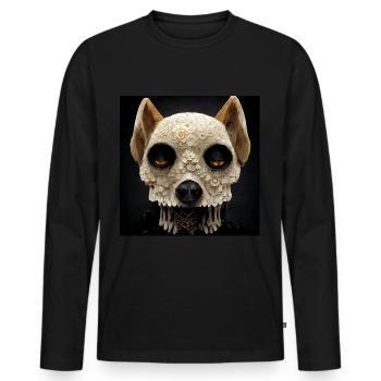 Dog Skull Skull Skull - Men's Premium Organic Long Sleeve Shirt - black - Front - Nico (187cm)