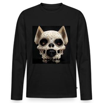 Dog Skull Skull Skull - Men's Premium Organic Long Sleeve Shirt - black - Front - Nico (187cm)