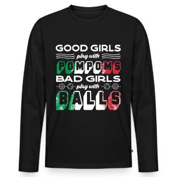 Bocce Ball Player Boules Bocce Female Bocce Player - Men's Premium Organic Long Sleeve Shirt - black - Front - Nico (187cm)