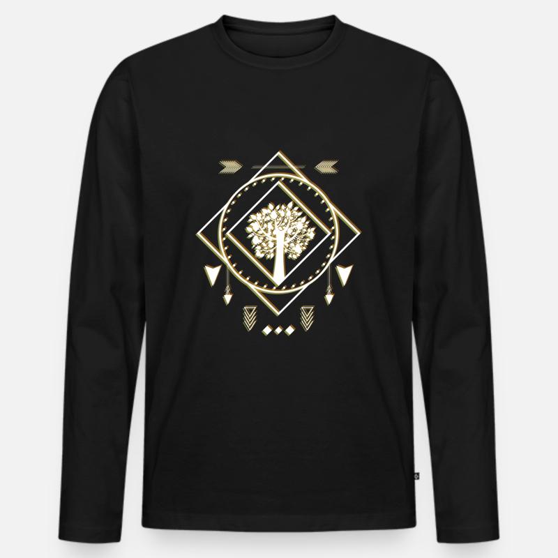 Symbol Sprituell Sterne Bedeutung - Männer Premium Bio Langarmshirt - Schwarz