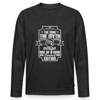 Jungfrau Virgo Planet - Männer Premium Bio Langarmshirt - Anthrazit meliert - Vorne - Nico (187cm)