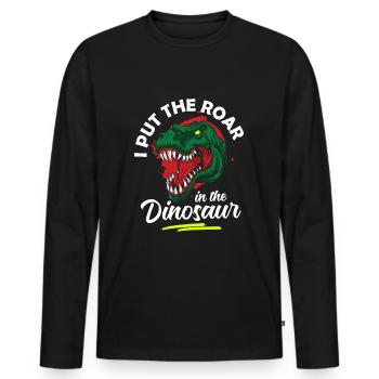 Urzeit Triceratops Saurier Fossil - Männer Premium Bio Langarmshirt - Schwarz - Vorne - Nico (187cm)