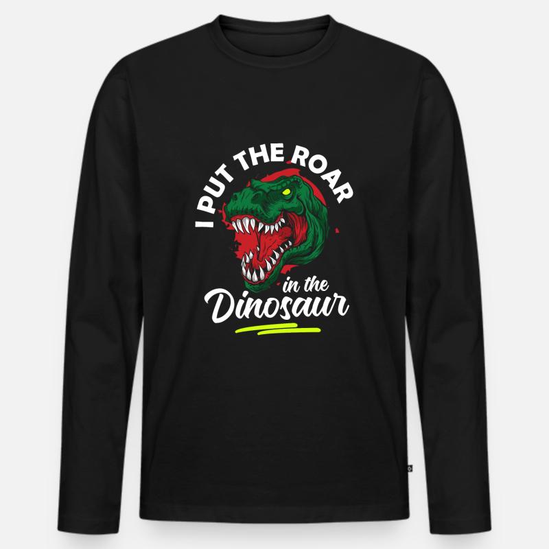 Urzeit Triceratops Saurier Fossil - Männer Premium Bio Langarmshirt - Schwarz