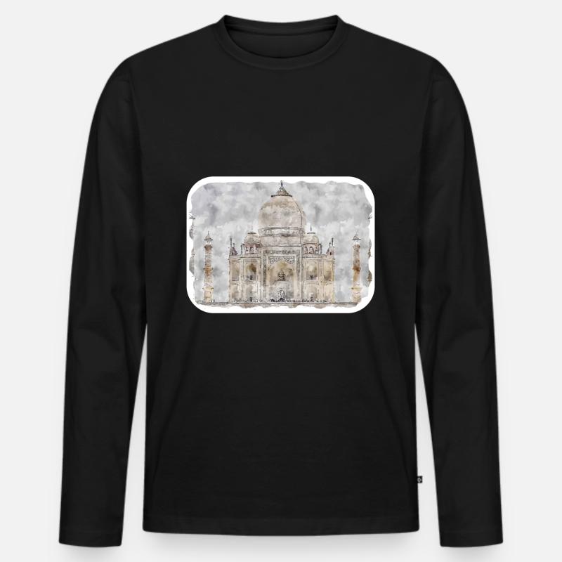 Daten-keyword_name - Männer Premium Bio Langarmshirt - Schwarz