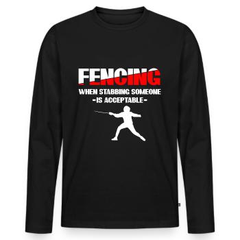 Fencing En Garde Sport fencing - Men's Premium Organic Long Sleeve Shirt - black - Front - Nico (187cm)