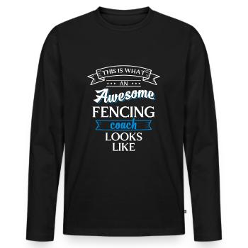 Fencing Duel En Garde Martial Arts - Men's Premium Organic Long Sleeve Shirt - black - Front - Nico (187cm)