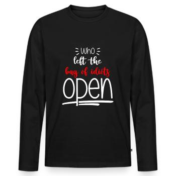Idiot Evil Provocation - Men's Premium Organic Long Sleeve Shirt - black - Front - Nico (187cm)
