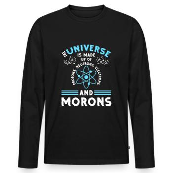 Astronaute astronomie voyage dans l'espace système solaire - T-shirt manches longues Premium bio Homme - noir - Devant - Nico (187cm)