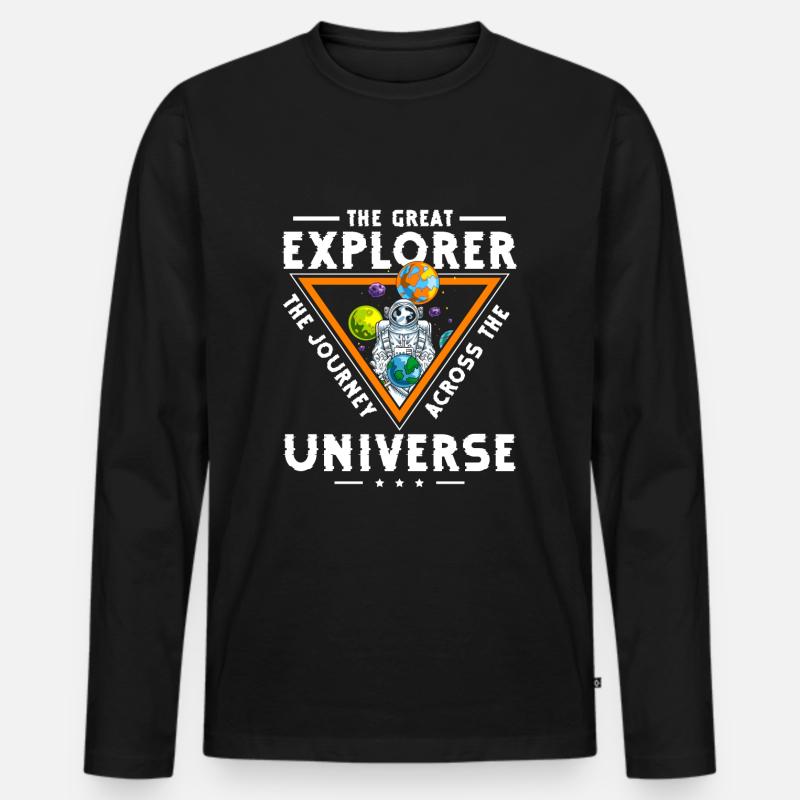 Outer Space Moon Galaxy - Men's Premium Organic Long Sleeve Shirt - black