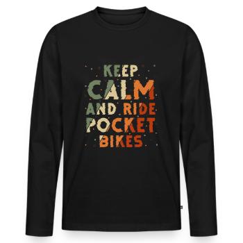Motorrad Biker Zweirad Vater - Männer Premium Bio Langarmshirt - Schwarz - Vorne - Nico (187cm)