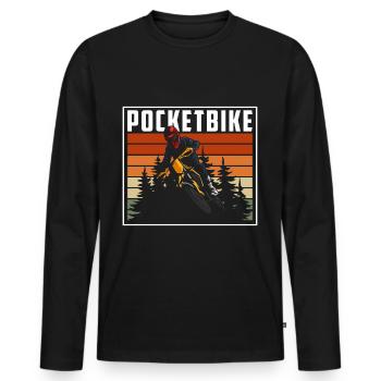 Pocketbike Biker Zweirad Matsch - Männer Premium Bio Langarmshirt - Schwarz - Vorne - Nico (187cm)