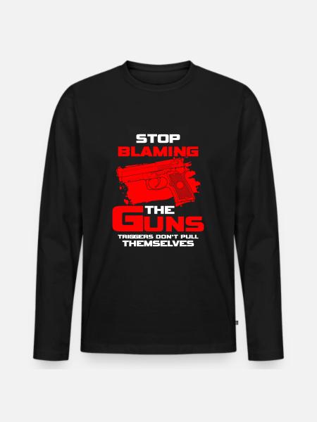 Pistol Ammunition Hunting Shooting - Men's Premium Organic Long Sleeve Shirt - black