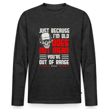 Waffe Gewehr Sportschießen - Männer Premium Bio Langarmshirt - Anthrazit meliert - Vorne - Nico (187cm)