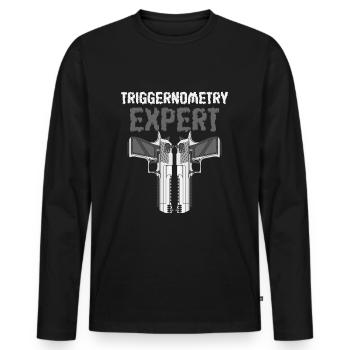 Armes à feu - T-shirt manches longues Premium bio Homme - noir - Devant - Nico (187cm)