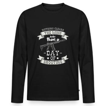 Tir d’arme à feu Du propriétaire de l’arme - T-shirt manches longues Premium bio Homme - noir - Devant - Nico (187cm)