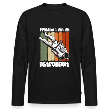 Weltall Logo Raumfahrtschiff Spaceman - Männer Premium Bio Langarmshirt - Schwarz - Vorne - Nico (187cm)