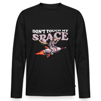 Space Shuttle Schwerelos Sterne Spaceman - Männer Premium Bio Langarmshirt - Schwarz - Vorne - Nico (187cm)