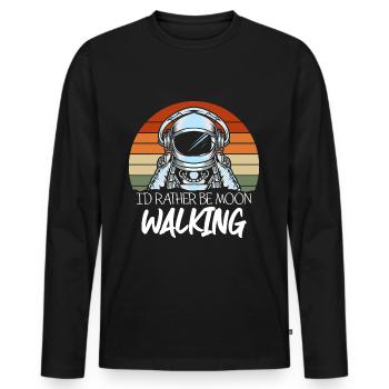 Space Weightless Voyager Rocket - Men's Premium Organic Long Sleeve Shirt - black - Front - Nico (187cm)