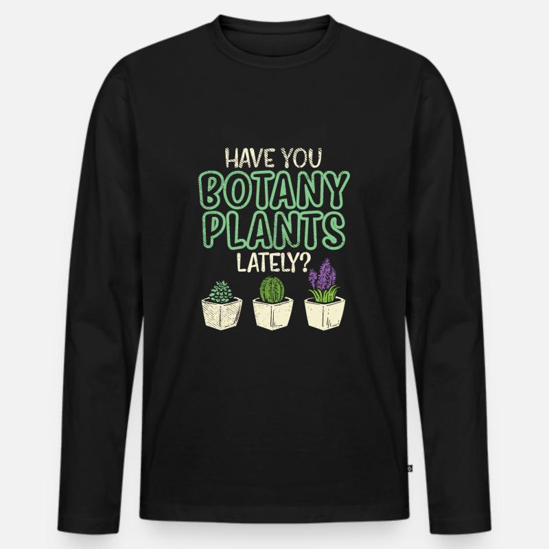 Botanische Pflanzen - Männer Premium Bio Langarmshirt - Schwarz