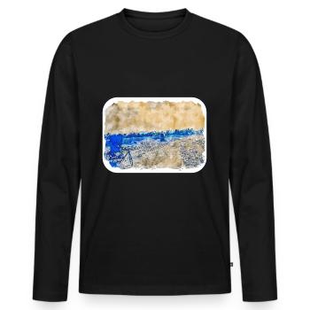 Dhaka Bangladesch Aquarell Skizze gezeichnet illustrat - Männer Premium Bio Langarmshirt - Schwarz - Vorne - Nico (187cm)