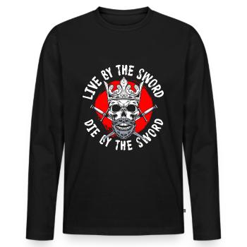Warrior Samurai Geek Fencing - Men's Premium Organic Long Sleeve Shirt - black - Front - Nico (187cm)